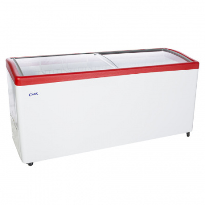 Морозильный ларь с гнутым стеклом Снеж МЛГ-700 Красный