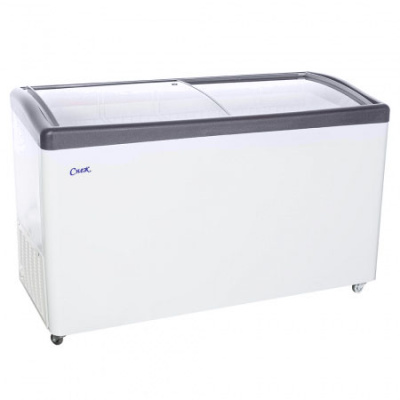 Морозильный ларь с гнутым стеклом Снеж МЛГ-500 серый